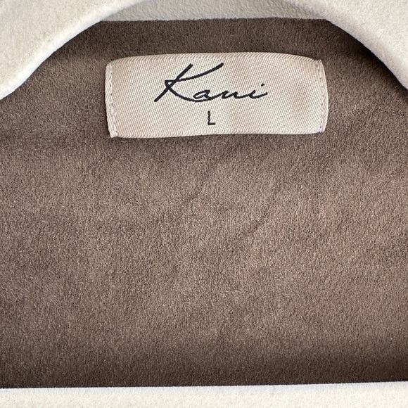 Kaui Suede Cardigan Jacket with Fabric Trim, Army Green/Multi, Size Large - Picture 8 of 15